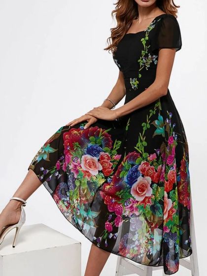 Платье летнее с цветочным принтом